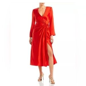 Cinq à Sept Vibrant Red Silk Dress